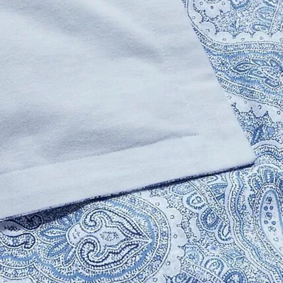 Paisley Duvet Set Lauren Ralph Lauren Flannel Duvet Cover Set Bantry Blue, Queen - Picture 6 of 6